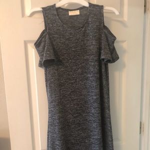 Heathered gray/black dress.